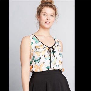 NWT ModCloth butterfly tank top xxs